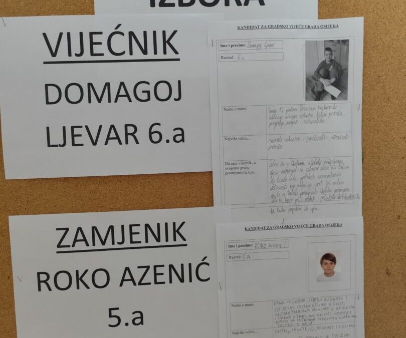REZULTATI IZBORA ZA DJEČJE GRADSKO VIJEĆE GRADA OSIJEKA